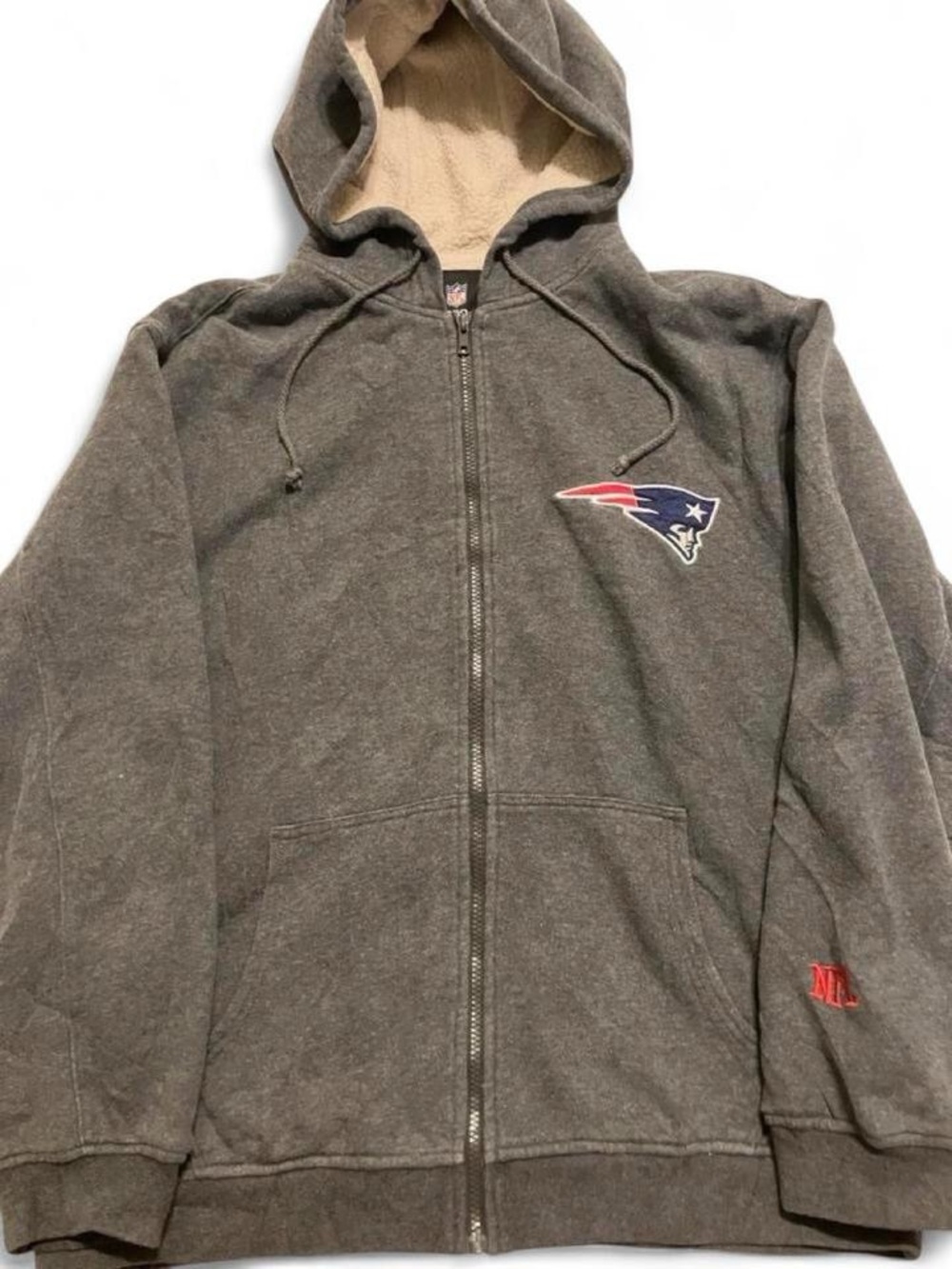 Vintage Pro Line NFL New England Patriots Heavyweight Fleece Full Zip Hoodie L